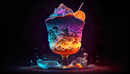 Poster - colorful abstract glass with cocktail