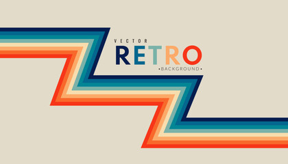 Wall Mural - abstract minimalist retro background with zigzag stripe elements. 70s lines background. graphic vect