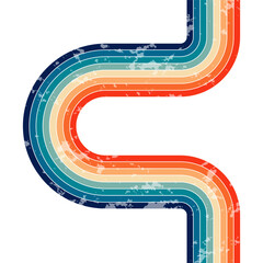 Wall Mural - abstract minimalist retro background with curve stripe elements. graphic vector flat design style. 7