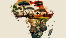 Happy Africa Day Poster Banner, Card. Ai Generative.
