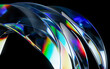 Colorful curve glass with dispersion, 3d rendering.