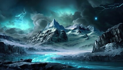 Poster - Mountains.Generative AI