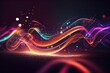 abstract background with Speed colorful glowing light and light trails. Generative Ai