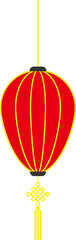 Wall Mural - chinese traditional style, oval red lantern