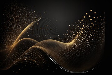 Fototapete - Abstraction of a gradient wave in the form of particles.Generative AI