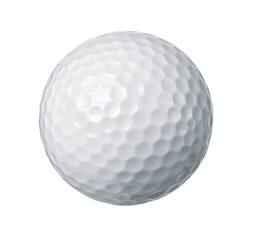 Close up of a golf ball cut out of the background