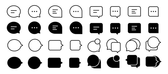 Poster - Message chat speech bubble collection in different style