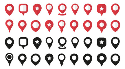 Leinwandbilder - Map pointer icons collection. Set of location pin in different style