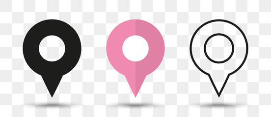 Aufkleber - Position pin map pointer icon in different style with shadow