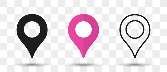 Aufkleber - Position pin map pointer icon in different style with shadow