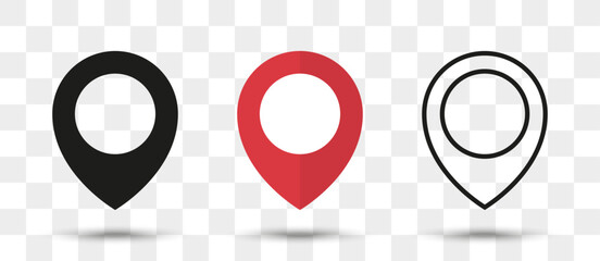 Aufkleber - Position pin map pointer icon in different style with shadow