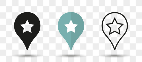 Aufkleber - Position pin map pointer icon in different style with shadow
