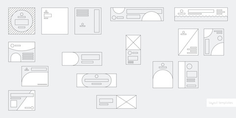 grid layout templates for banner design, flyers, poster, label designs. outline template of samples.