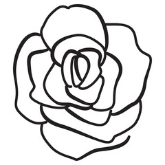 Wall Mural - rose flower icon, vector hand drawn doodle illustration.