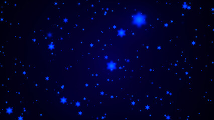 Wall Mural - abstract animated background. animation of a warm blue stars texture on dark space. twinkling starry