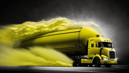  A Yellow Tanker Truck Concept, generative ai