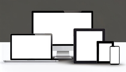 Responsive website in construction. Generative AI illustration.