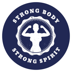 Wall Mural - Strong body, strong spirit, t-shirt design with fit girl