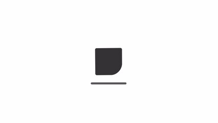 Fototapete - Animated square jumping loader. Bouncing shape. Simple black and white loading icon. 4K video footage with alpha channel transparency. Wait-animation progress indicator for web UI design