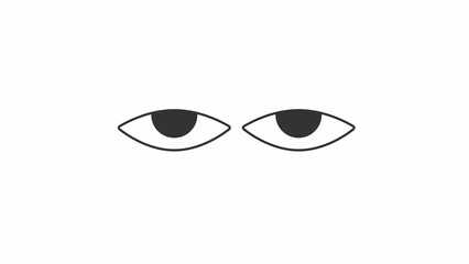 Fototapete - Animated moving eyes loader. Confused looking. Simple black and white loading icon. 4K video footage with alpha channel transparency. Wait-animation progress indicator for web UI design