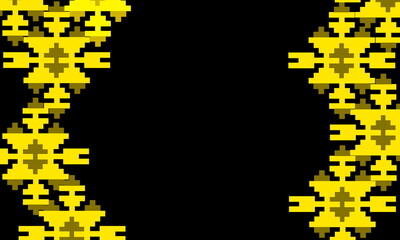 Poster - Illustration of Serbian folk seamless yellow ornament, ethnic ornament