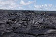 Texturas de los campos de lava en la isla grande de Hawaii.