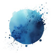 Art watercolor blue circle paint blotch isolated on white background for Valentine day or wedding clipping path. Transparent png. Generative ai