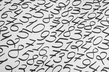 Poster - Background of numbers. from zero to nine. Finance data concept. Mathematic. Seamless pattern with numbers. financial crisis concept. Business success.