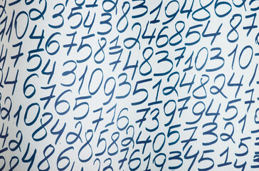 Poster - Background of numbers. from zero to nine. Finance data concept. Mathematic. Seamless pattern with numbers. financial crisis concept. Business success.