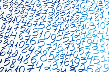 Poster - Background of numbers. from zero to nine. Finance data concept. Mathematic. Seamless pattern with numbers. financial crisis concept. Business success.