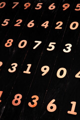 Poster - Background of numbers. from zero to nine. Finance data concept. Mathematic. Seamless pattern with numbers. financial crisis concept. Business success.