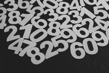 Poster - Background of numbers. from zero to nine. Finance data concept. Mathematic. Seamless pattern with numbers. financial crisis concept. Business success.