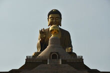 Grandiose Shot Of The Huge Buddha Statue In Fo Guang Shan-Temple, Dashu, Kaohsiung, Taiwan