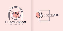 Luxury Flower Vector Logotype. Linear Universal Leaf Floral Logo