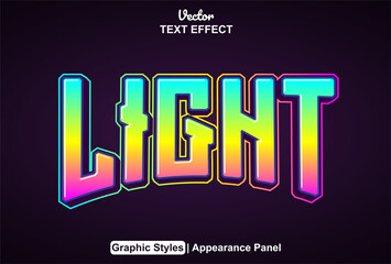 Fototapete - light text effect with graphic style and editable