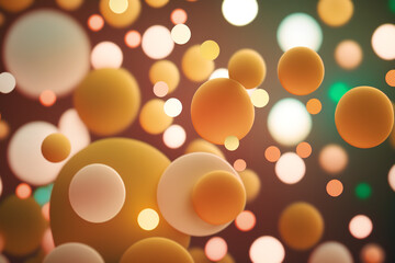 Poster - abstract background  colorful yellow gold bright balls bokeh Generative AI