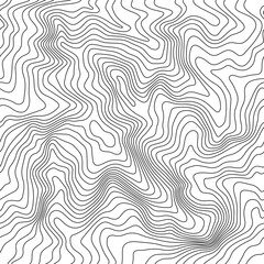 Aufkleber - Abstract Landscape Map with Lines. Vector Topography Seamless Pattern. Contour Card Texture