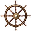 © Formatoriginal - Old ship wooden steering wheel rudder isolated