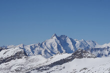 Blick auf den Großglockner vom Mölltaler Gletscher, 5. März 2023