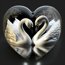 Love Swans Heart Wallpaper 