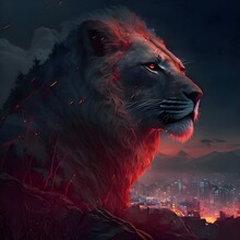 Lion - City - Night - Simba - King - King Of Jungle 