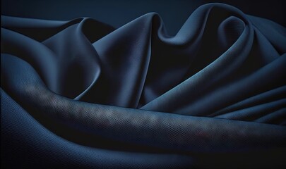 a blue fabric with a black background is seen in this image.  generative ai