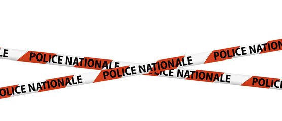 Wall Mural - crossing caution tape police nationale of france. warning signs for crime scene or construction area