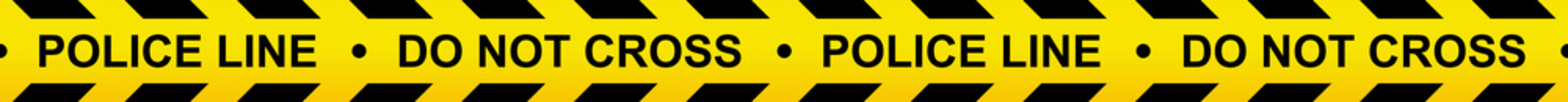 Wall Mural - caution yellow tape of warning signs for crime scene. police line and do not cross ribbon. warning d