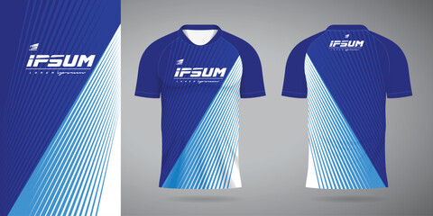 Wall Mural - blue jersey sport uniform shirt design template