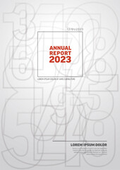 Wall Mural - light annual report front cover page template with big numbers