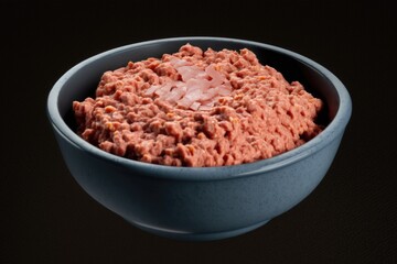 Wall Mural - A bowl of uncooked pig mince. Generative AI