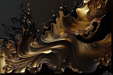 Poster - alcohol ink in black and gold. wow, those wall coverings are gorgeous. the liquid of gold. decorativ