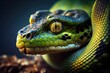Portrait of a green anaconda, made with generated ai