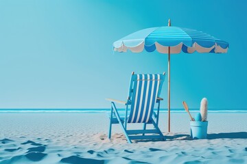 Poster - The scene of a summer beach holiday. Generative AI